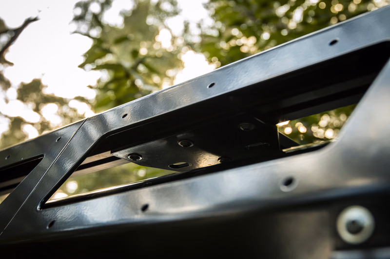 Walger Works roof rack mounting points, close-up